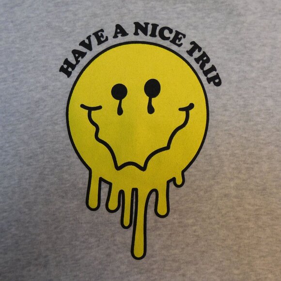 Have a Nice Trip Psychedelic Hoodie Sweatshirt  - XL - Easywear Gray - Picture 2 of 7